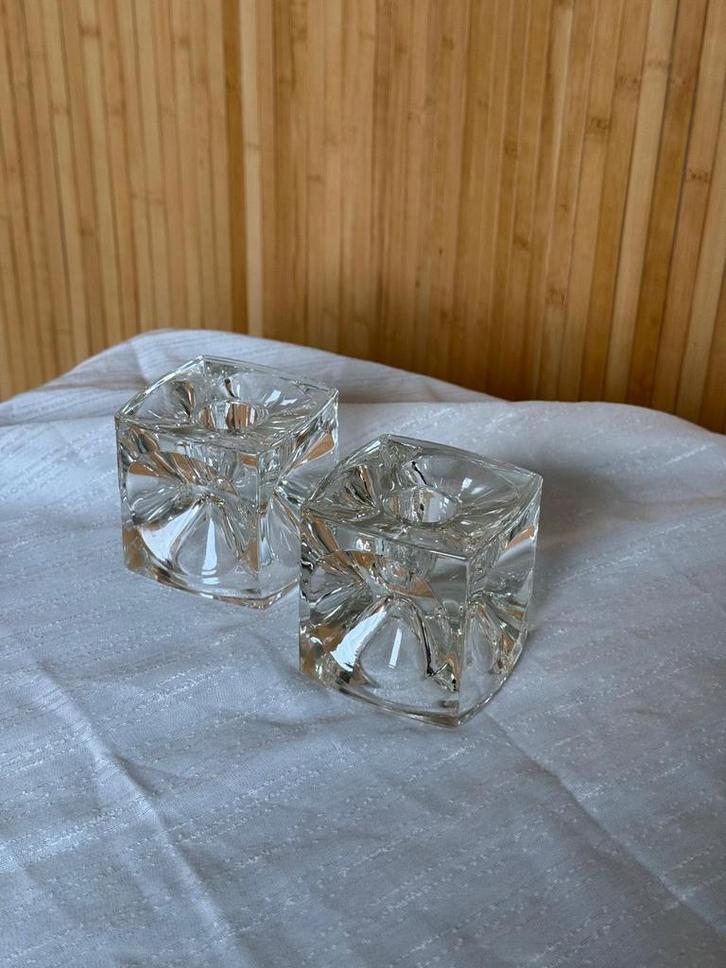 Vintage kristallen kandelaars Rudolf Jurnikl, Antiek en Kunst, Antiek | Glas en Kristal, Ophalen of Verzenden