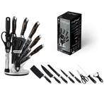 Cheffinger Messenset + voet 9-delig Zwart Rosé Goud Marmer, Nieuw, Ophalen of Verzenden, H, Rvs of Chroom