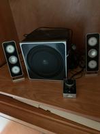 Logitech Z4 speakerset met subwoofer, Ophalen, Gebruikt, 60 tot 120 watt, Front, Rear of Stereo speakers