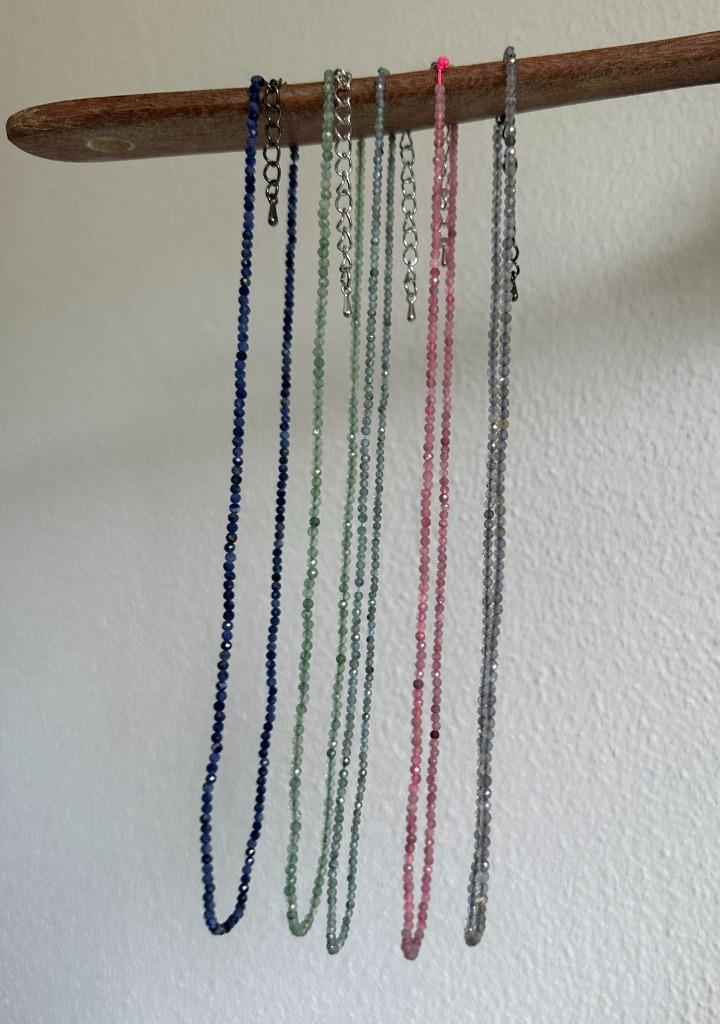 Natuurstenen ketting necklace Apatiet Labradoriet Toermalijn, Sieraden, Tassen en Uiterlijk, Kettingen, Nieuw, Steen of Mineraal