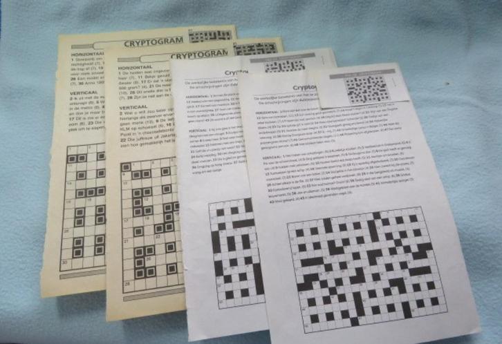 50 CENT OF GRATIS 4x cryptogram + oplossingen, Hobby en Vrije tijd, Denksport en Puzzels, Nieuw, Ophalen of Verzenden