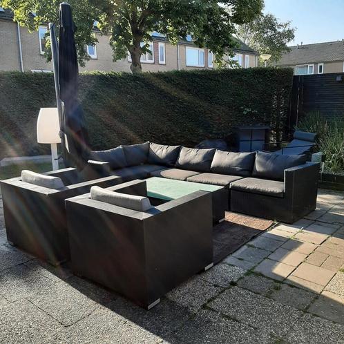 Bijna gratis! Bois Le Duc grote loungeset antraciet/zwart, Tuin en Terras, Tuinsets en Loungesets, Gebruikt, Wicker, Ophalen