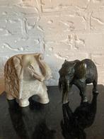 Set schitterende olifantensculpturen van massief natuursteen, Ophalen
