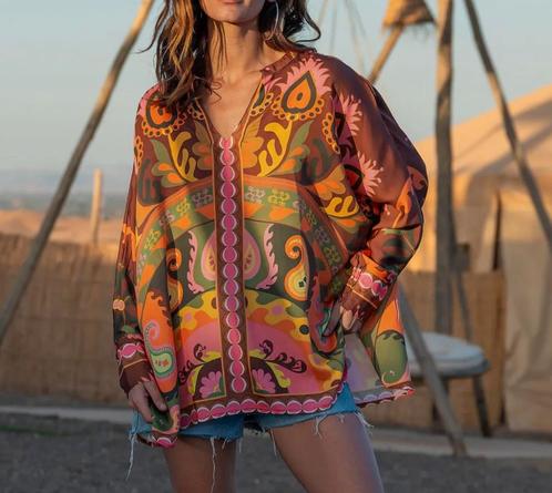 GOLD AND SILVER top Ibizastyle mt TU, Kleding | Dames, Tops, Nieuw, Bruin, Verzenden