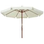 Parasol met houten paal 330 cm zandwit gratis bezorgd, Nieuw, Ophalen of Verzenden, Stokparasol, Waterdicht