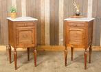 Set Franse nachtkastjes bloemmotief marmer Louis XVI-stijl, Huis en Inrichting, Slaapkamer | Nachtkastjes, Ophalen, Gebruikt, --