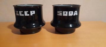 Emaille Soda & Zeep Potjes - Vintage beschikbaar voor biedingen