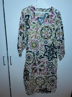 Boebou Groen/Roze/Grijze Lange Jurk Met Print Maat XL, Maat 46/48 (XL) of groter, Ophalen of Verzenden, Boebou, Zo goed als nieuw