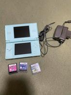 Nintendo DS Lite Lichtblauw + Games, Ophalen, Blauw, DS Lite, Gebruikt