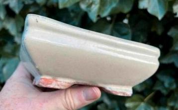 Bonsai schaal crème geglazuurd aardewerk 14,6x11,1x5,5 beschikbaar voor biedingen