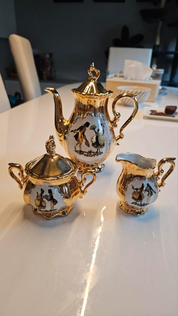 Vintage porseleinen theeset – Schönwald Viscau Bavaria, Antiek en Kunst, Antiek | Servies compleet, Ophalen of Verzenden