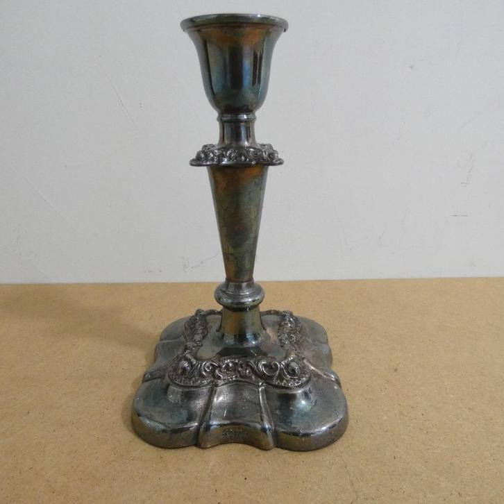 Gero - silverplated kandelaar [978], Antiek en Kunst, Antiek | Kandelaars, Koper of Brons, Ophalen