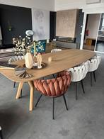 Eiken eettafel met massief blad, Ophalen, 100 tot 150 cm, Eikenhout, 200 cm of meer