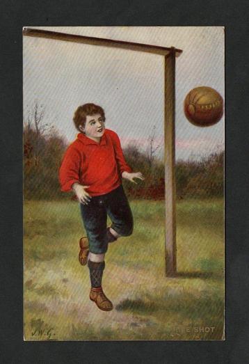 Voetbal Voetballer Doel A Surprise Shot 1909. beschikbaar voor biedingen
