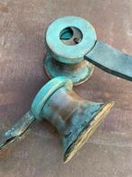 Set van 2 klassieke bronzen schootlieren met lierhendel, Ophalen of Verzenden, Gebruikt