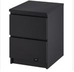 2 x Ikea Malm  nachtkastjes zwartbruin €30 per stuk, Ophalen of Verzenden, Gebruikt, Minder dan 45 cm, 55 tot 70 cm