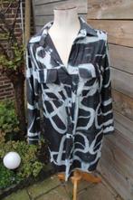 Doorknoopjurk zwart/ grijs Lizzy & Coco mt M travelstof V AA, Kleding | Dames, Maat 38/40 (M), Zwart, Ophalen of Verzenden, Lizzy & Coco