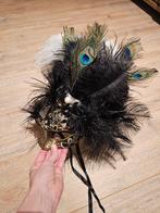 Venetiaans masker goud zwart met veren, Ophalen of Verzenden, Nieuw, Carnaval, Accessoires