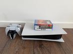 PS5 5 Disc Edition + 2 Controllers + Oplaadstation + 4 Games, Ophalen, Zo goed als nieuw, Playstation 5