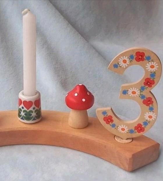 Jaarring steker verjaardag cijfer 3 paddestoel voor Grimms*, Huis en Inrichting, Woonaccessoires | Kandelaars en Kaarsen, Nieuw