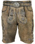 Korte heren lederhose maat 48 tm 60 echt geiten leder, Carnaval, Ophalen of Verzenden, Trchtenmode.nl, Kleding