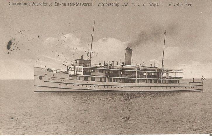 Veerdienst Ehz-Stv m.s. Vd Wijck 1928, Verzamelen, Scheepvaart, Zo goed als nieuw, Kaart, Foto of Prent, Ophalen of Verzenden