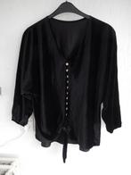 Zwart soort suede blouse XXL (zgan), Kleding | Dames, Blouses en Tunieken, Ophalen, Zo goed als nieuw, Maat 46/48 (XL) of groter