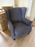 Stoere oren stoel, grijze fauteuil, Ophalen of Verzenden, Zo goed als nieuw