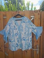 Nieuwe blouse met bladprint maat 5xl, Kleding | Dames, Grote Maten, Ophalen of Verzenden, Nieuw, Blauw, Blouse of Tuniek