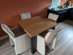 Echt eiken eettafel, 108x106x80cm, Ophalen, Gebruikt, Vierkant, 100 tot 150 cm