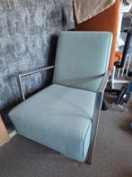 Stijlvolle fauteuil / stoel met metalen frame, Ophalen, Gebruikt, 75 tot 100 cm, Metaal