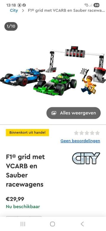 Lego f1 grid met 2 auto's beschikbaar voor biedingen