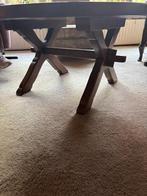 Ronde Houten Salontafel, Ophalen, Gebruikt, 50 tot 100 cm, Rond