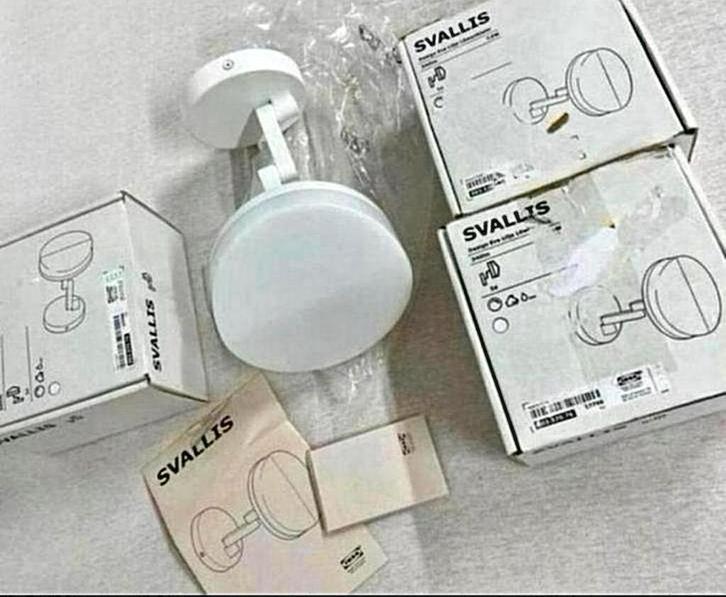 IKEA SVALLIS LED Wandlamp + Zwenkarm Wit 6" 803.570.76 lamp, Huis en Inrichting, Lampen | Wandlampen, Nieuw, Kunststof, Metaal