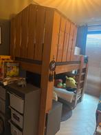 Houten hoogslaper met bankje en evt. IKEA kast, Ophalen, Gebruikt, 100 cm of meer, Hoogslaper of Stapelbed