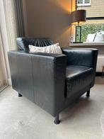 Zwarte leren stoel en andere advertenties, Huis en Inrichting, Fauteuils, Ophalen, Zo goed als nieuw, 50 tot 75 cm