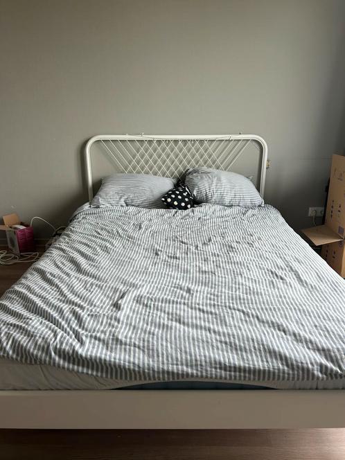 Wit Ikea Bed Nestun, Huis en Inrichting, Slaapkamer | Bedden, Zo goed als nieuw, Tweepersoons, 140 cm, 200 cm, Hout, Wit, Ophalen