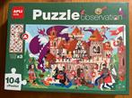 Observation puzzle ridders en kasteel, 104 stukjes, Ophalen of Verzenden, Minder dan 500 stukjes, Zo goed als nieuw