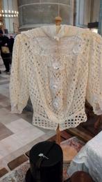 Mooie oude kanten crème kleurige bodice/ blouse 🌹, Antiek en Kunst, Ophalen of Verzenden