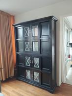 Degelijke zwarte buffetkast met schuifdeurtjes, Huis en Inrichting, Kasten | Buffetkasten, Ophalen, 100 tot 150 cm, 25 tot 50 cm