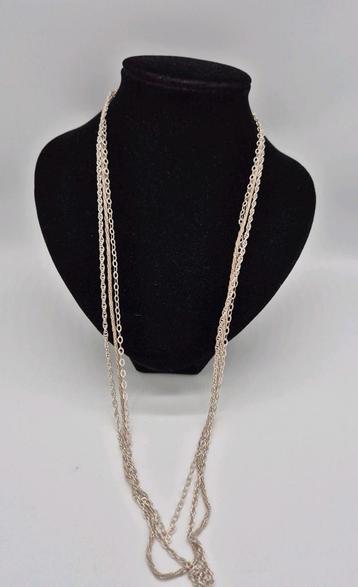 Lange vintage zilveren ketting 77cm beschikbaar voor biedingen