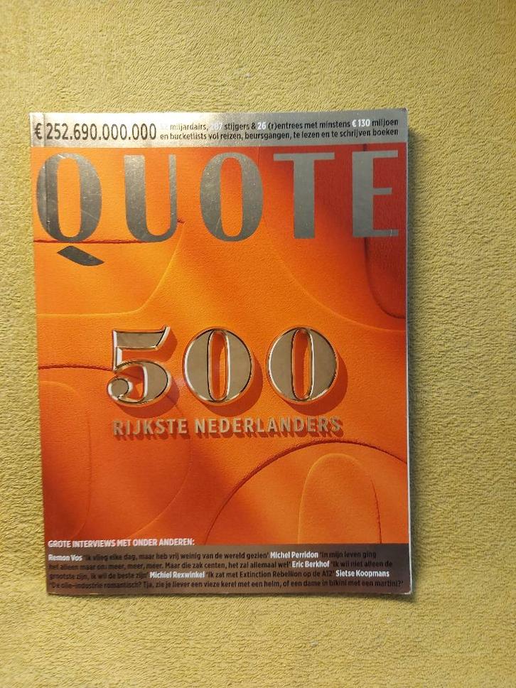 Quote 500. Editie 2024. Nr.498. Rijkste Nederlanders., Boeken, Tijdschriften en Kranten, Gelezen, Ophalen of Verzenden
