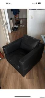 Zwarte mooie fauteuil, Huis en Inrichting, Fauteuils, Ophalen, Zo goed als nieuw, 75 tot 100 cm, Leer