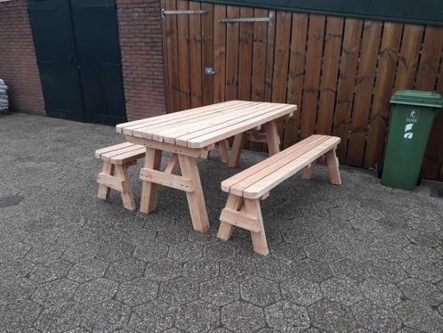 Degelijke Tafel met Losse banken Douglas, Tuin en Terras, Tuinsets en Loungesets, Nieuw, Tuinset, Hout, 8 zitplaatsen, Ophalen of Verzenden