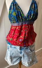 Zomer top fleurige halter top blauw rood hemdje singlet topj, Blauw, Nieuw, Ophalen of Verzenden, Zonder mouw