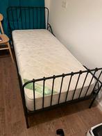 Ikea Minnen Bed + gratis matras, Huis en Inrichting, Slaapkamer | Bedden, Ophalen, Eenpersoons, Zwart, Zo goed als nieuw