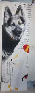 Wat Wilt U ? Pop-Art Poster met Duitse Herder, Verzamelen, Rechthoekig Staand, Ophalen of Verzenden, Zo goed als nieuw, A1 t/m A3