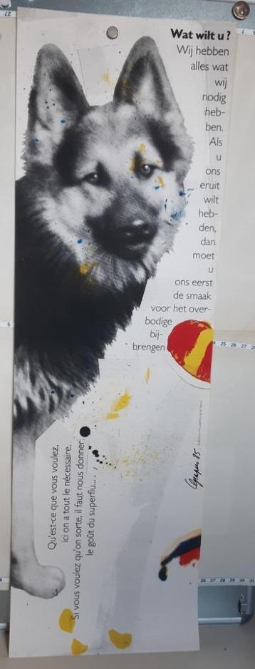 Wat Wilt U ? Pop-Art Poster met Duitse Herder beschikbaar voor biedingen