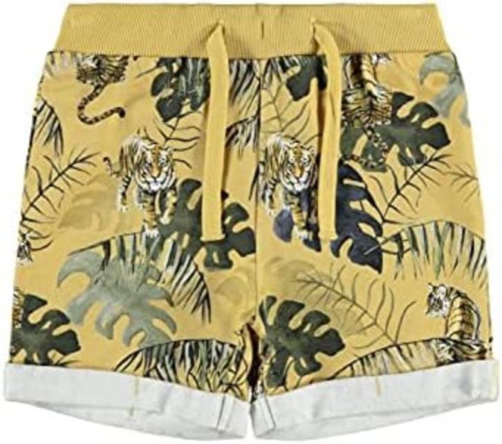Stoere gele NAME IT sweat pant maat 98 met jungle print., Kinderen en Baby's, Kinderkleding | Maat 98, Gebruikt, Jongen, Broek