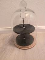 2-laags etagère met glazen stolp, Ophalen, Gebruikt